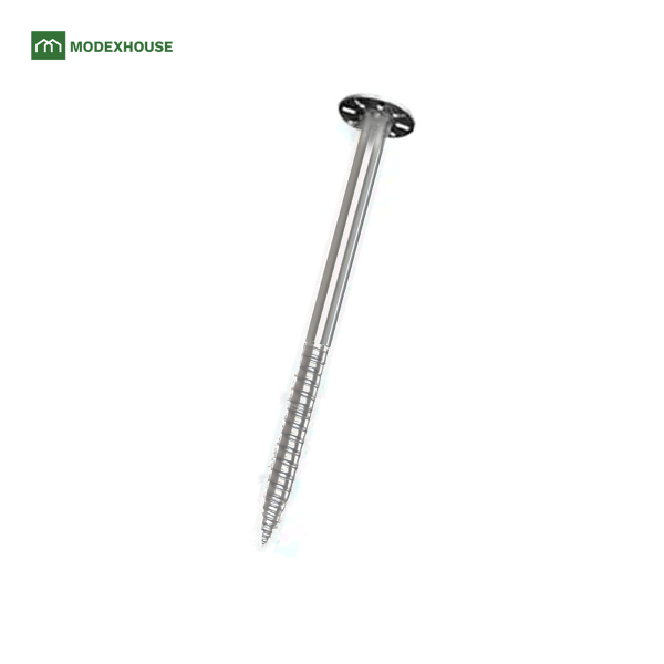 เข็มเกลียวเหล็ก พร้อมเพลท THAI EURO STEEL รุ่น DD-3-89 ขนาด 89 มม. ยาว 3 เมตร สีเงิน